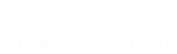 Logo of NTEA, the Work Truck Association, featuring large bold letters "NTEA" with smaller text below reading "The Work Truck Association," all in a grayscale color scheme.