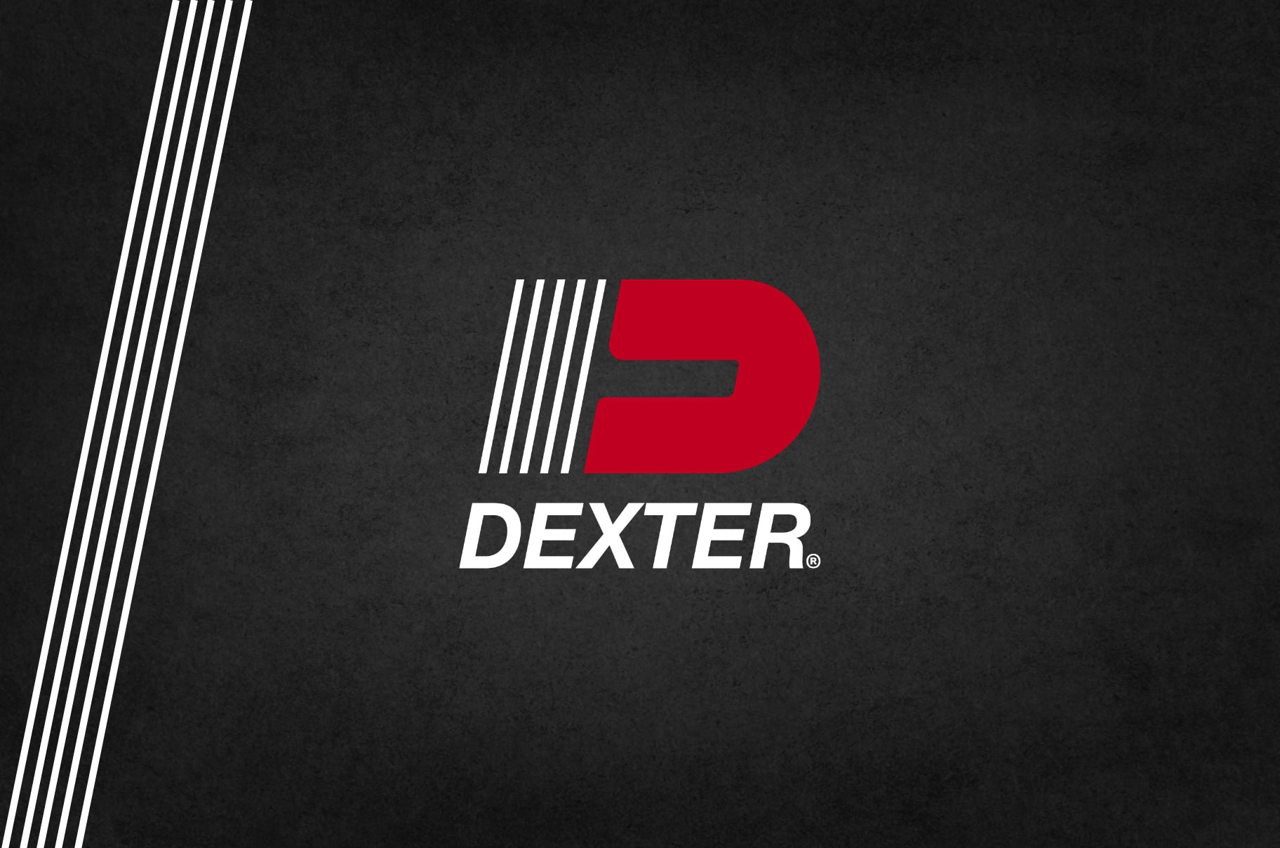 The image displays the Dexter logo, featuring a stylized red "D" with white stripes and the word "DEXTER" in bold white letters on a dark background.